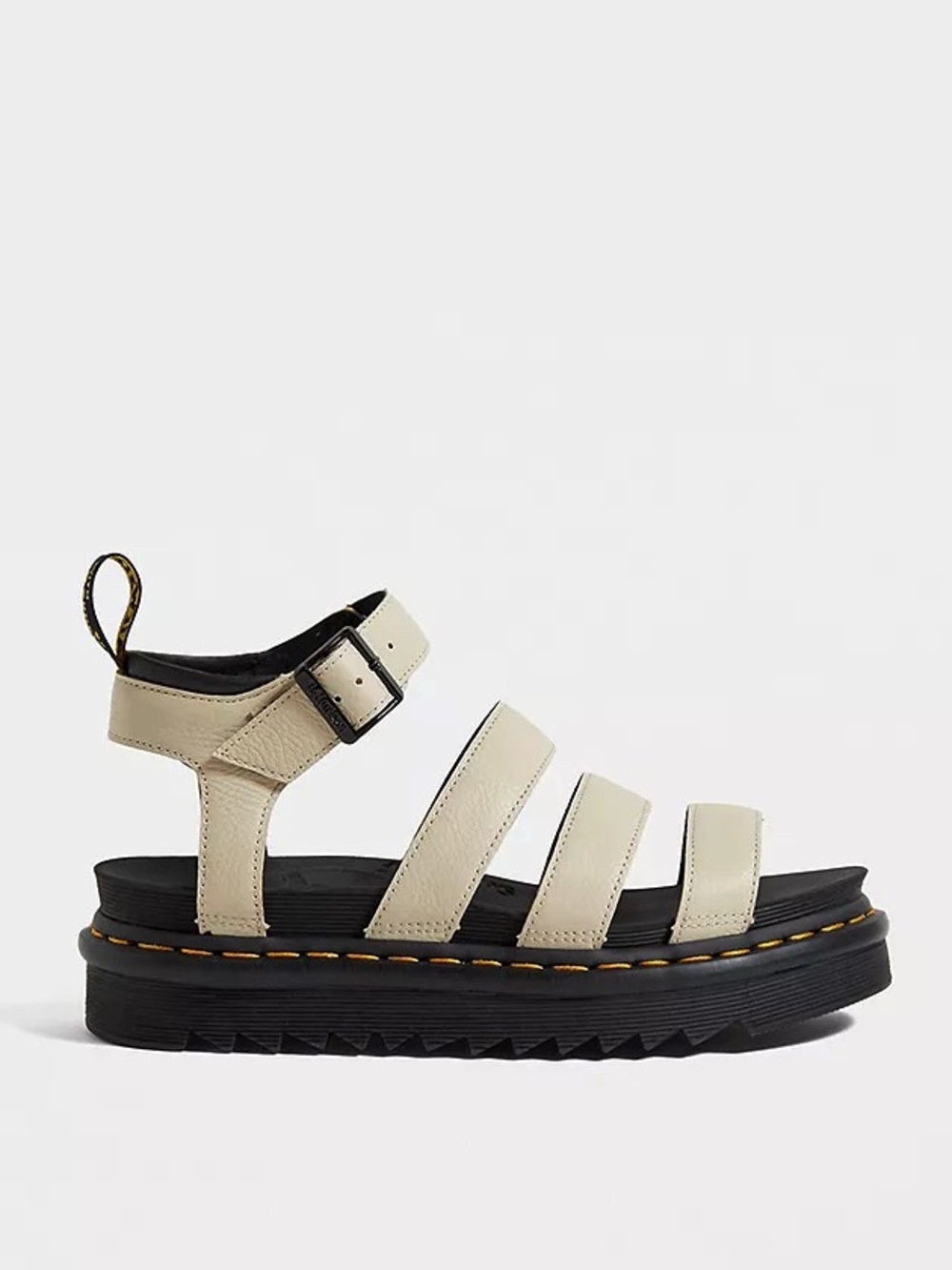 DR. MARTENS Blaire Beige Leather Platform Lug Sole Sandals 9 - Picture 15 of 15
